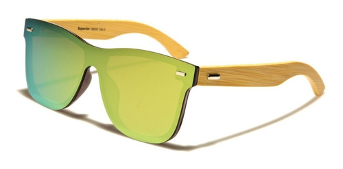 Gafas De Sol Bambú Sunglasses Lente Cuadradas Sup89005 Plano