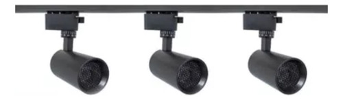 Lampara Spot Led Dirigible Con Riel 1m 7w 3 Piezas Jwj Negro