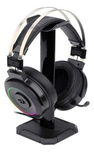 Imagen 3 de 5 de Auriculares gamer Redragon Lamia RGB H320RGB negro con luz rgb LED