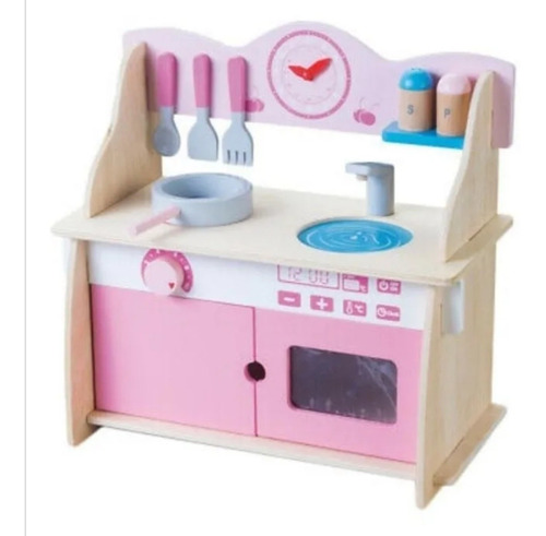 Cocina Juguete Didáctico En Madera Para Niñas + Utensilios 