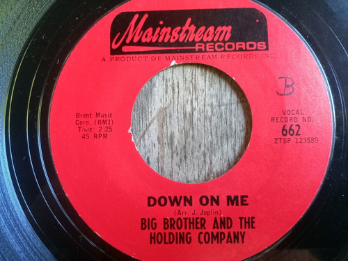 Disco Lp Janis Joplin - Down On Me (1967) R10