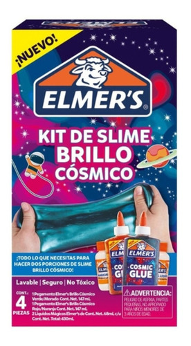 Kit De Slime Brillo Cosmico Elmers Contiene 4 Piezas