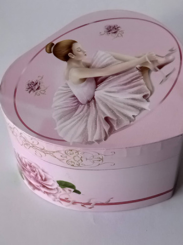 Imagen 5 de 6 de Caja/joyero Musical Bailarina Corazón