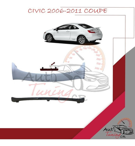 Imagen 1 de 1 de Coleta Spoiler Tapa Baul Honda Civic 2006-2011 Coupe Si