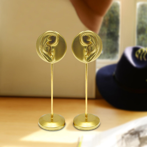 2 Uds Soporte De Resina Con Forma De Oreja Modelo De Dorado