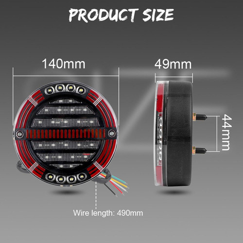 Aa 1 Luz Trasera Led De Freno Led Redonda 5.5 Inch Para
