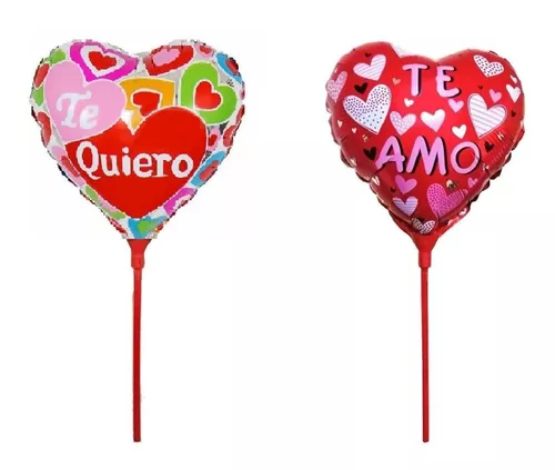 Pack 40 Globos Pequeños Corazones Te Quiero Te Amo 24 Cm