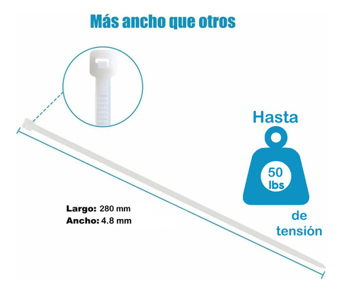 100 Pack Cincho Resistente Difus Variedad De Tamaños 12 Pulgadas 28cm De Largo 50 Libras De Resistencia