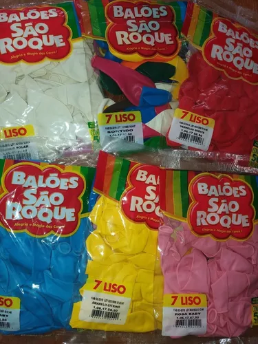 Pacote com 50 Unidades Balão 7 Liso Azul Cobalto, SÃO ROQUE