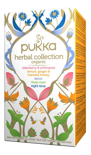Té Herbal Collection (5 Sabores) Pukka Organico Sin Cafeina
