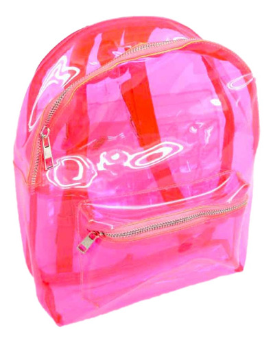 Mochila Transparente Pvc Colores Mujer Verano Recital Amplia