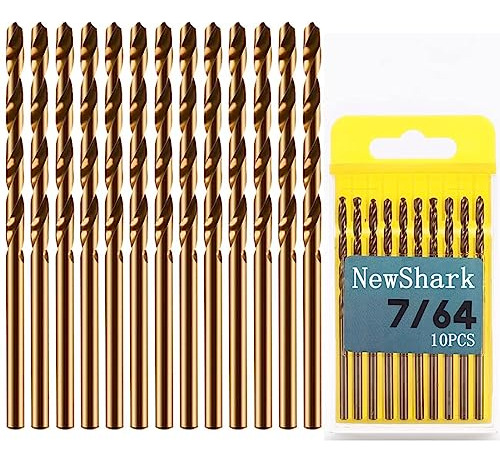 Newshark 7/64  Cobalt Drill Bits, 10 Pack Of M35 Hss Metal D