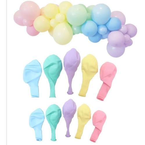 100 Globos Latex Colores Pastel Macarron # 7 Tiernos Bebes