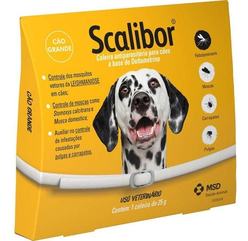 Imagem 1 de 3 de Coleira Scalibor Grande 65cm Leishmaniose E Antipulgas