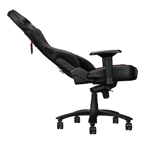 Silla de escritorio Asus ROG Chariot Core gamer ergonómica negra con tapizado de cuero sintético