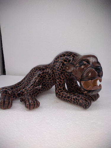 Jaguar Sagrado Maya Artesanía Barro Pulido Chiapas Ocelotl
