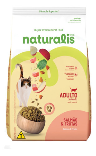 Ração Naturalis Gatos Salmão & Frutas – Adulto Castrado 1,5 kg