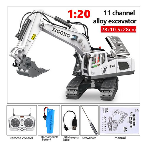 Camión De Ingeniería Rc Excavator 2.4g Rc, 1:20.