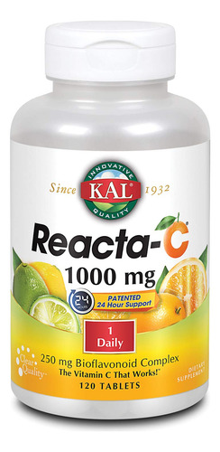 Kal Reacta-c Con Tabletas De Bioflavonoides, 120 Unidades