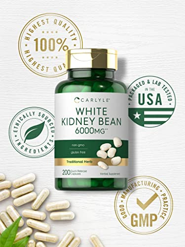 Suplemento Carlyle White Kidney Bean Carb Blocker 6000mg
