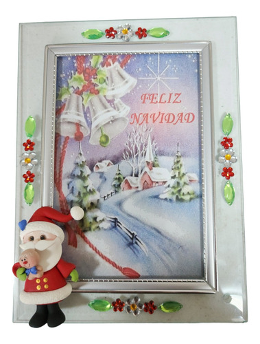 Portaretratos Navidad De Santa Claus Y Galleta Navideña T1 Color Transparente