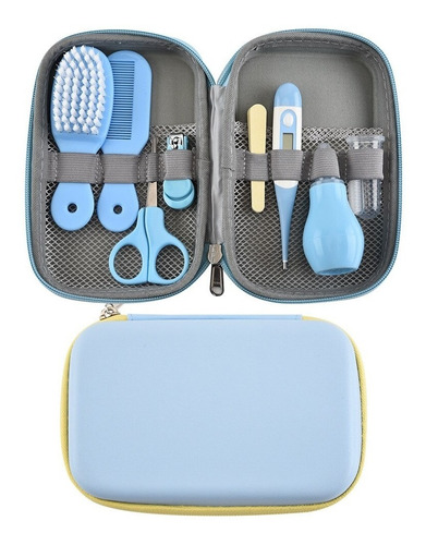Kit De Cuidados Com O Bebê 8 Peças Azul Higiene Criança