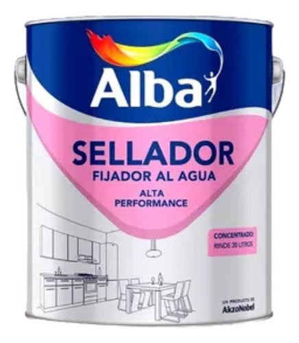 Sellador Fijador Para Paredes Al Agua Alba 4 Litros