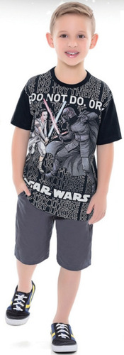 Camiseta Star Wars Em Meia Malha Fakini  Tam. 4à10   02492