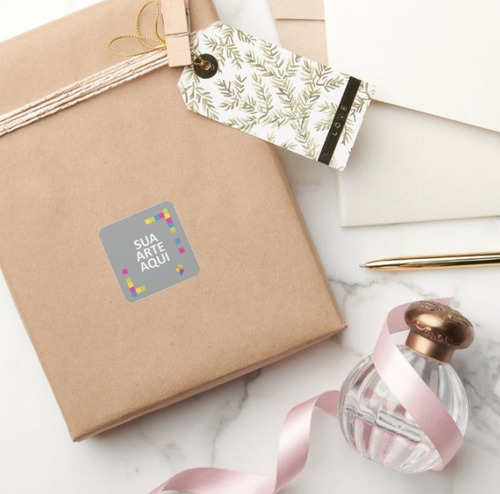 100 Adesivo 5x5 Cm Personalizado