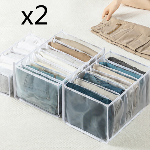 Caja De Almacenamiento De Ropa Portátil Gris De 32 X 17 X 12