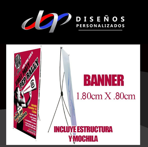 Imagen 2 de 2 de Banner De 180 X 80 Incluye Estructura Ydiseno 350
