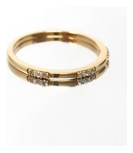 Anillo Churumbela En Oro Amarillo De 14k Con Diamantes.