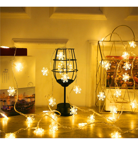 . Guirnalda De Luces Navideñas Con Forma De Copos De Nieve,