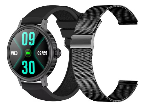 Smartwatch Reloj Inteligente X View Quantum Q4 + Malla Metal Color de la caja Negro