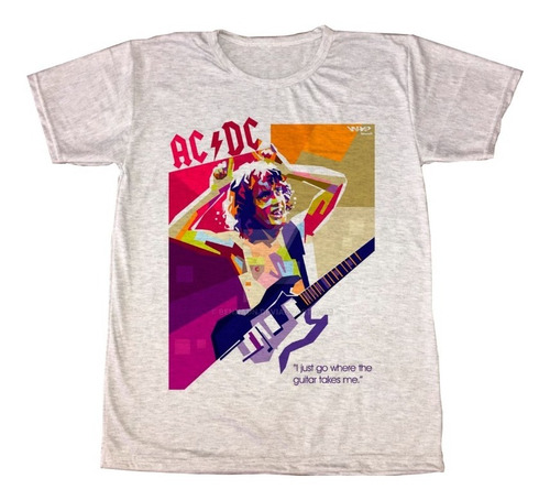 Remera Ac/dc Angus Young Poster  Spun Adulto/niño Unisex