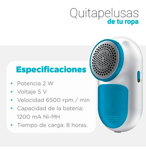 Imagen 7 de 7 de Quita Saca Pelusa Electrico Smart Tek Qp1214 Oferta 6 Cuotas
