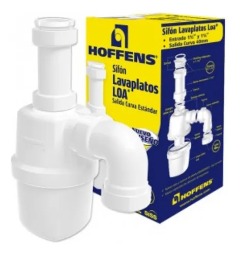 comprar Desagüe Sifón Lavaplatos Hoffens Salida Curva 1 1\u002F2 Y 1 1\u002F4