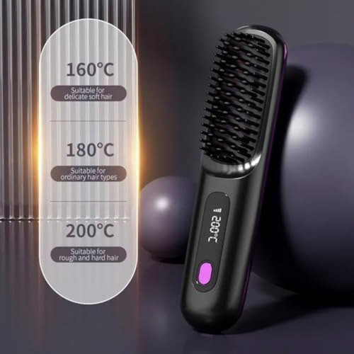 Cepillo De Alisador De Cabello Inalámbrico,pantalla Led