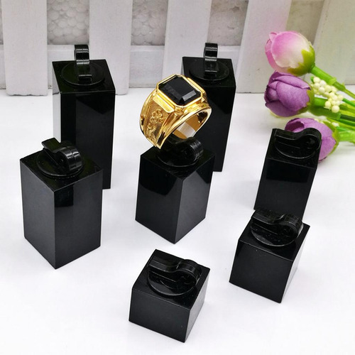 7pcs Expositores De Joyas Almacenamiento Cuboide Negro