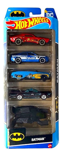 Hot Wheels Set De 5 Autos / Modelo Batman / Escala 1/64