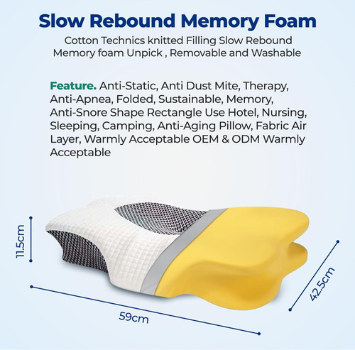 Almohada Ortopedica Cervical Cuello Soporte Memory Foam Gel