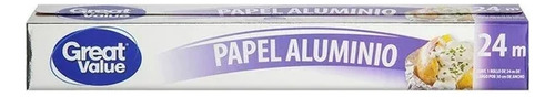 Papel Aluminio Great Value 1 Rollo De 24 M X 30 Cm