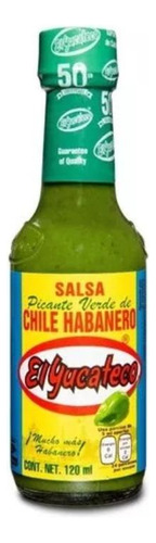 Salsa Picante Verde De Chile Habanero 120 Ml - El Yucateco.