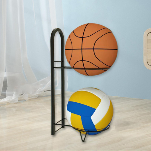 Estante De Exhibición De Baloncesto De 2 Capas, Negro