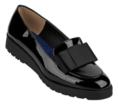 Zapato Casual Piso Mujer Negro Charol Stfashion 20303703