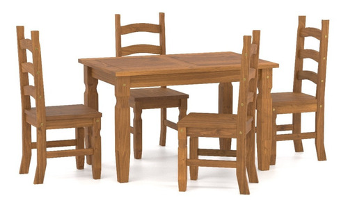 Juego De Comedor Mesa + 4 Sillas Madera Reforzada Lcm