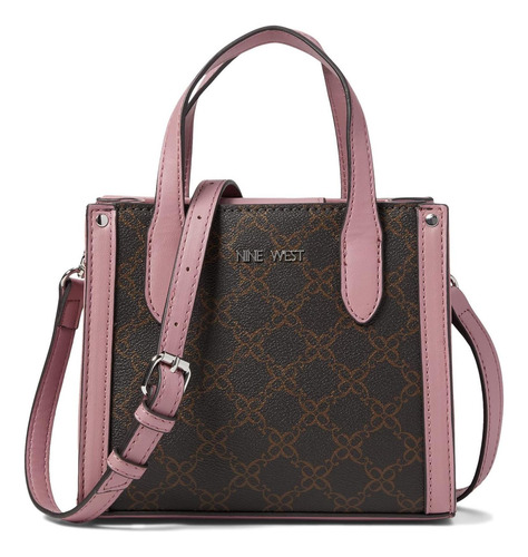 Minibolso Nine West Candance, Bandolera, Con Logotipo Marrón
