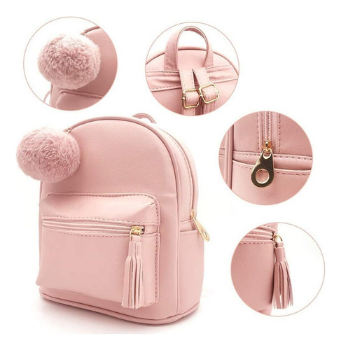 A Mini Mochila Para Mujer Bolso De Viaje Pu Cuero Casual