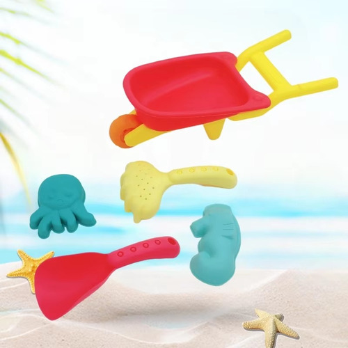 Juego De 5 Juguetes De Playa Para Cavar, Arena, Jugar A La P