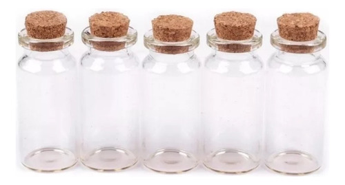48 Botellitas Botella Vidrio Con Corcho Souvenir 5x2cms 10ml